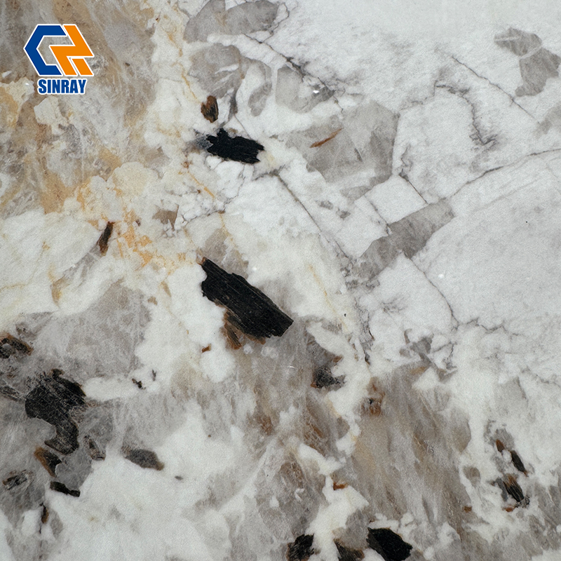 90180TRS-715 High Temperature Resistant Sintered Stone Slabs, Anti-Fouling Stain Repellent Compact Stone Panels Ideal for Bar Tops and Cooking Counter Surfaces