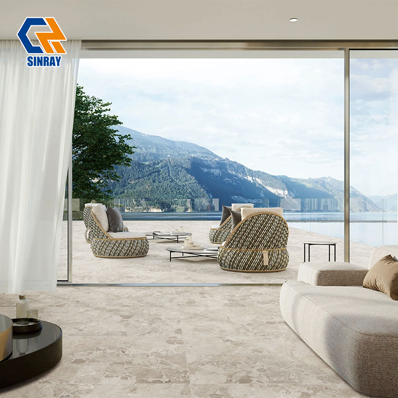 60CM01 Easy Clean Polished Glazed Porcelain Tiles 600x1200mm, Stain Resistant Flooring for Kitchen & Living Room