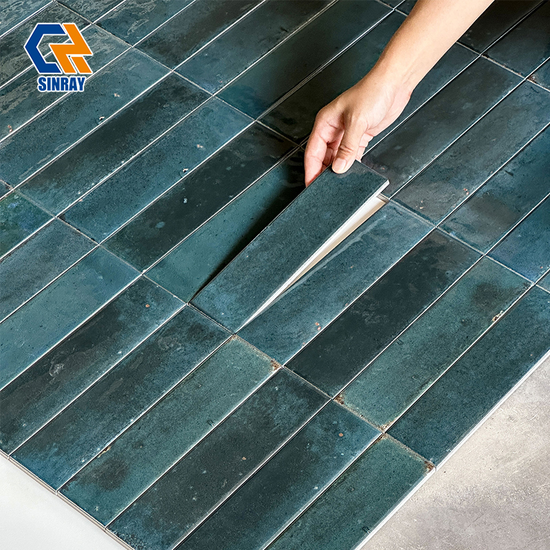 Handmade Ceramic Hand Tiles, Artisan Glazed Decor Wall Tiles With Natural Uneven Texture For Kitchen Backsplash Bathroom Feature Wall Cafe Interior Decoration