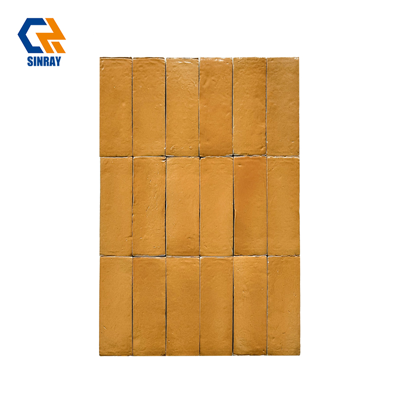 Unique Vintage Aged Texture Terracotta Cracked Ice Accent Wall Tiles, Gloss Natural Craquelure Glaze Waterproof Decor Tiles for Farmhouse Mediterranean Kitchen Bathroom Remodel