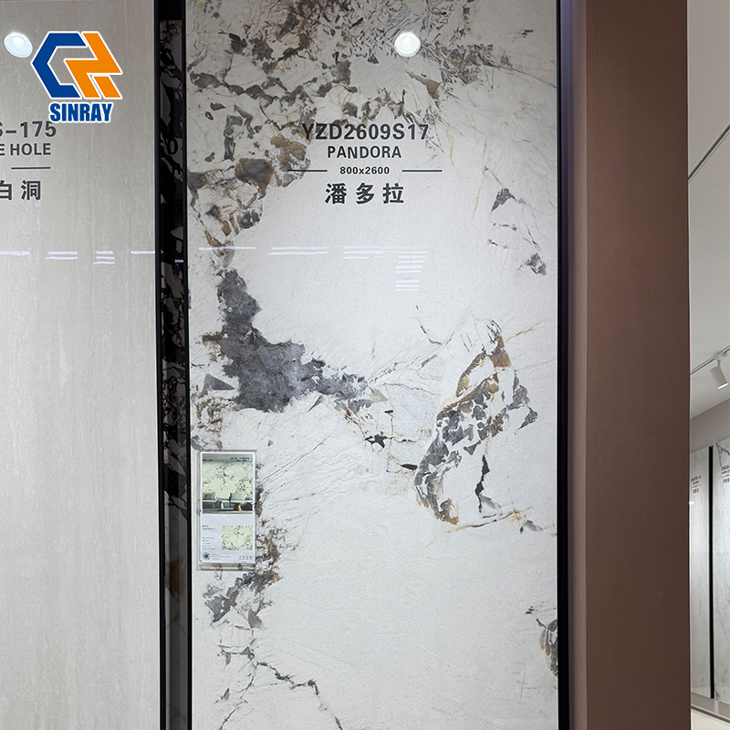 YZD2609S17 Heavy Duty Sintered Stone Countertop Slabs, Mohs 7 Hardness Heatproof Non-Stain Large Format Panels For Contractor Bulk Engineering Orders