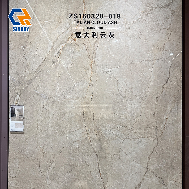 ZS160320-018 Wholesale Indoor Outdoor Multi-Purpose Sintered Stone, Gloss Matte Dual Surface Options Durable Stone Material for Real Estate Large Scale Renovation
